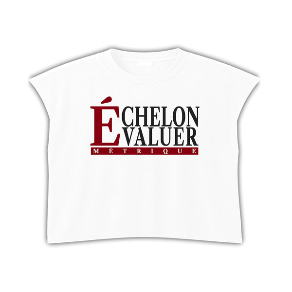 L’ Essential Boxy Tee-Antique White With Red  Accents
