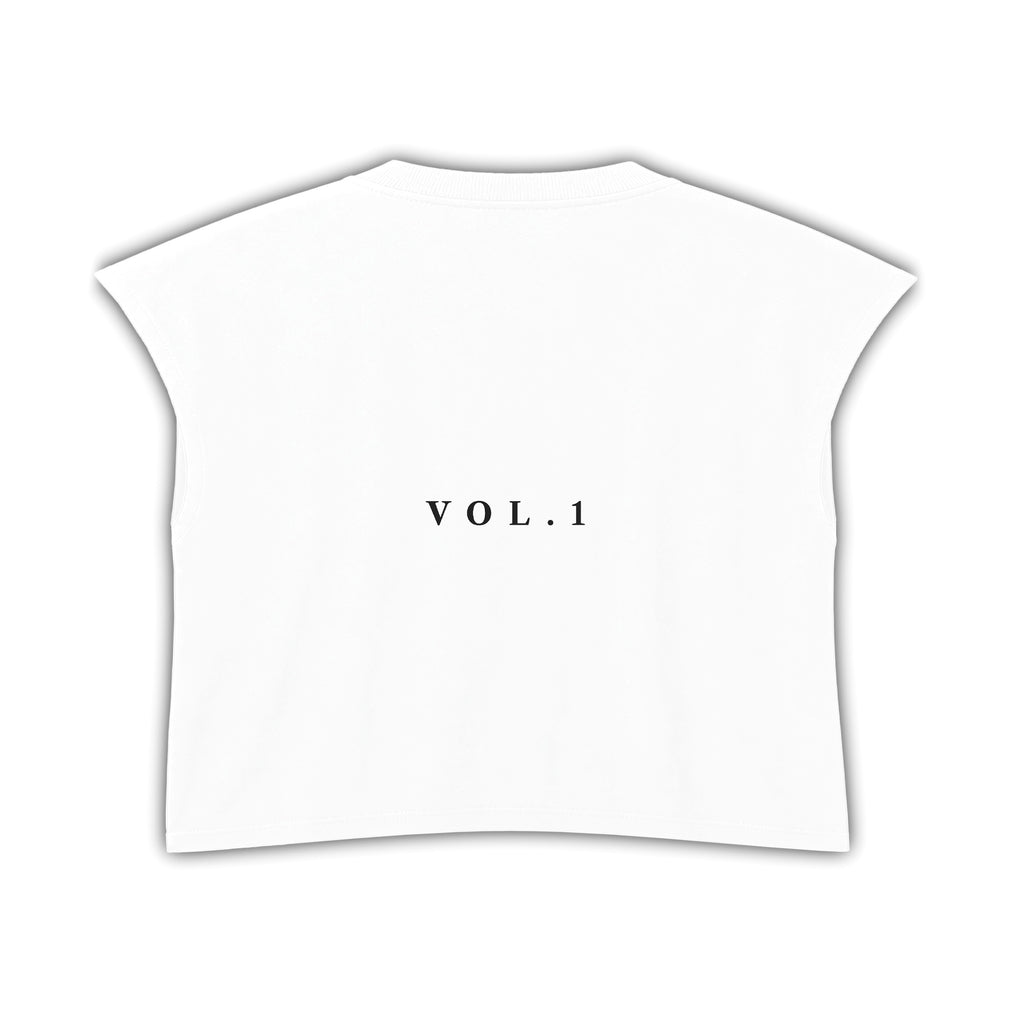 L’ Essential Boxy Tee-Antique White With Red  Accents
