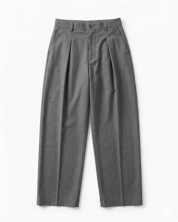 Le Classique Pleated Trouser-Heather Grey