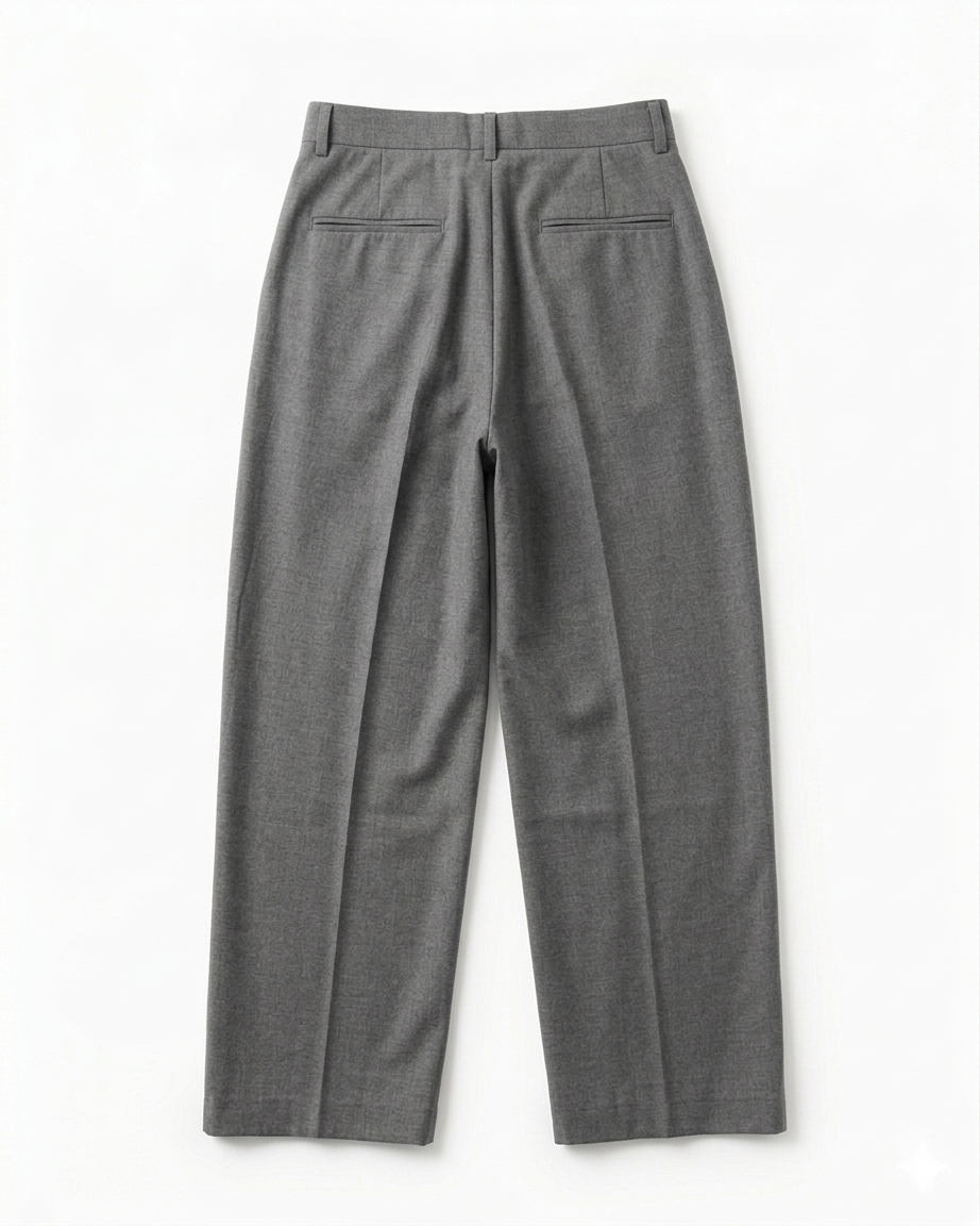 Le Classique Pleated Trouser-Heather Grey
